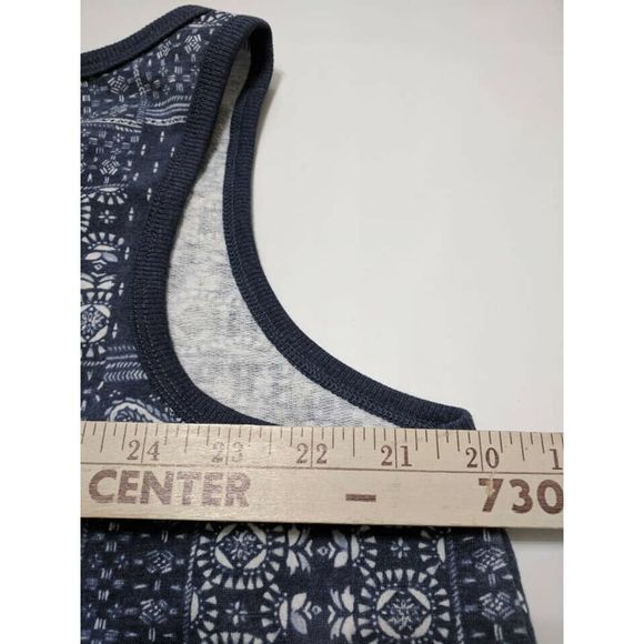 Sonoma Sleeveless French Terry Tank Dress Blue Bandana Print Women's Size XS - Picture 2 of 4